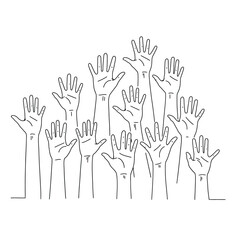 Fototapeta premium Hand gestures line icons. Handshake, Clapping hands, Victory. Horns, Thumb up finger, drag and drop icons. Donation hand gestures, middle finger, palm. Helping hand, ok sign. Vector