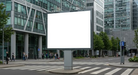 Fototapeta premium Blank City Billboard in Urban Landscape