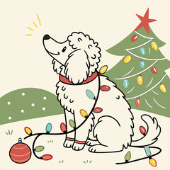 snowman and christmas tree