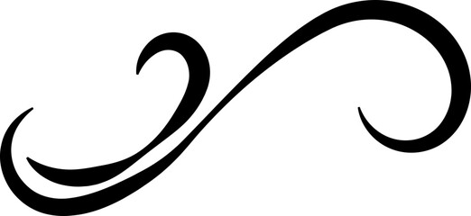 Swirl ornament icon in line. isolated on transparent background