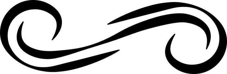 Swirl ornament icon in line. isolated on transparent background