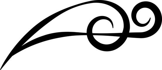 Swirl ornament icon in line. isolated on transparent background