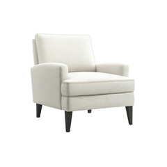 Modern Beige Armchair with Dark Wood Legs - Comfortable Living Room Furniture