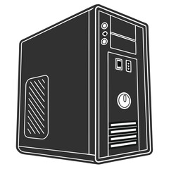  Desktop Computer CPU Tower Vector