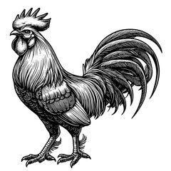 rooster isolated on white background