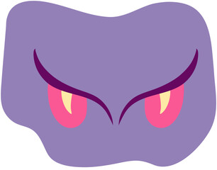 Cartoon Monster with Purple Eyes