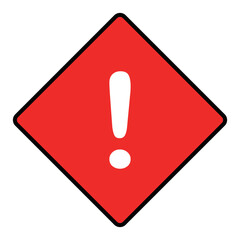 危険・警告・禁止等のシンプルアイコン　ダイヤ型レッド〜Simple icons for danger, warning, prohibition, etc. Diamond-shaped red〜