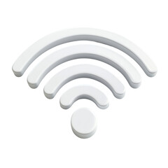 Stay connected with a crisp white WiFi icon representing seamless digital on transparent background