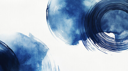 青の水彩画　丸テクスチャー背景イラスト　Generative AI