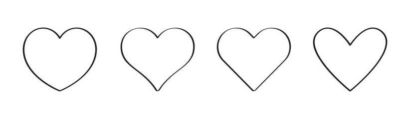 set Heart Valentine vector