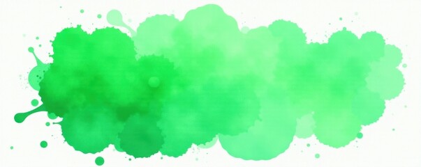 Green watercolor splash, blank multipurpose card mockup, branding, leaf