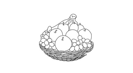 Hand-Drawn Orange Slice in Monoline Style – Modern Citrus Fruit Line Art