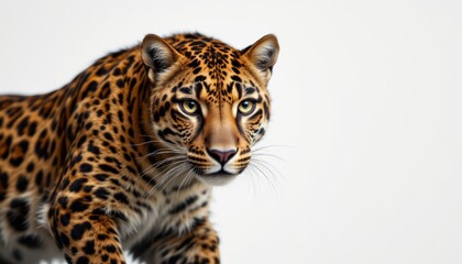 Fototapeta premium Jaguar Portrait on White Background