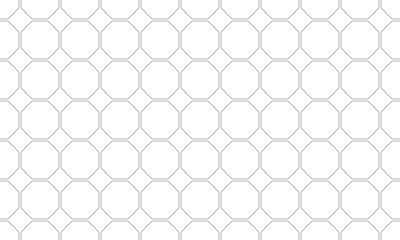 Grey outline octagons seamless pattern. Vector Repeating Texture.