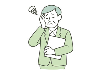 悩みを抱えるビジネスマンのイラスト