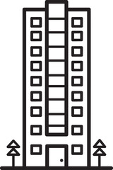 Obraz premium building linear icon black vector illustration