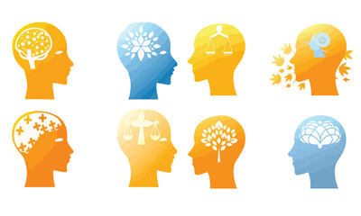 mental wellness icon set vector