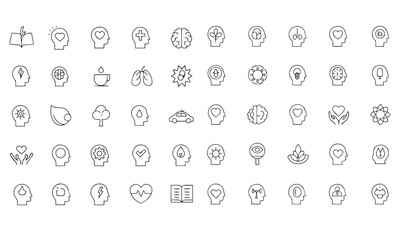 mental wellness icon set vector