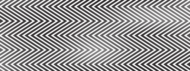 Black and white background with zigzag pattern. Abstract line texture forms geometric design. Vector illustration