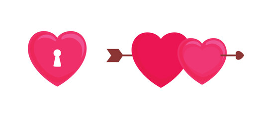 set Heart Valentine vector