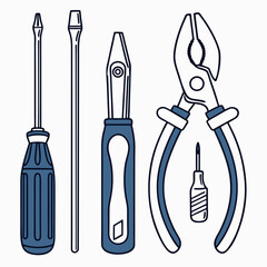 Vector illustration of appliance repair tools set, isolated on white background