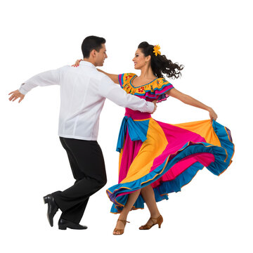 Latin Dancers Performing isolated on a transparent background 