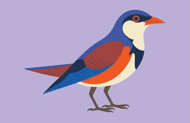 Minimalist nightingale bird vector illustration great for logos, icons, and nature projects

