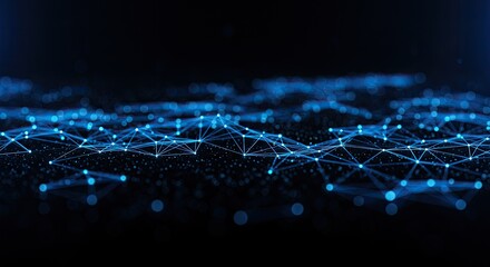 Abstract network of interconnected points and lines