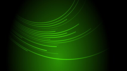 Glow neon green minimal curved lines abstract tech background