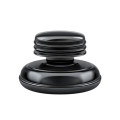 A sleek polished black inkwell a symbol of classic writing and timeless on transparent background