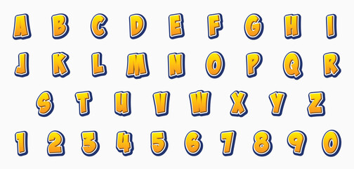 font effect cartoon letter style vector design