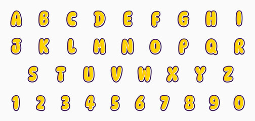 font effect cartoon letter style vector design