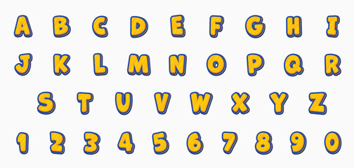 font effect cartoon letter style vector design