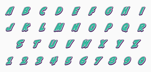 font effect cartoon letter style vector design
