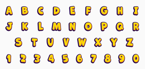 font effect cartoon letter style vector design