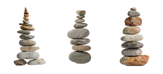 Collection of stack of pebbles