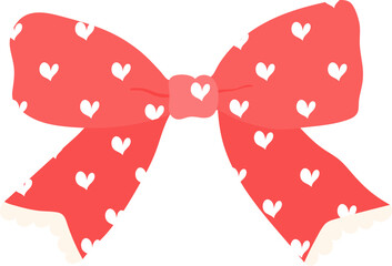 Red Ribbon Bow Illustration, Festive Clipart, Elegant Holiday Art


