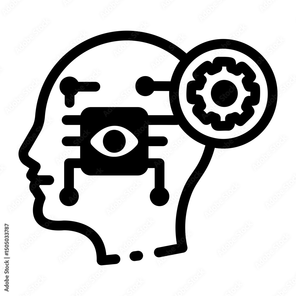 Canvas Prints solid style icon showing cognitive thinking