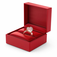  red ring box love heart shape 