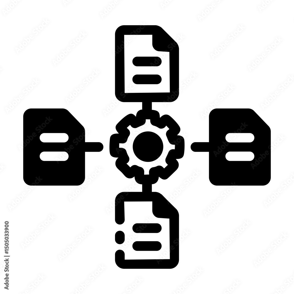 Canvas Prints glyph style icon denoting data maintenance process