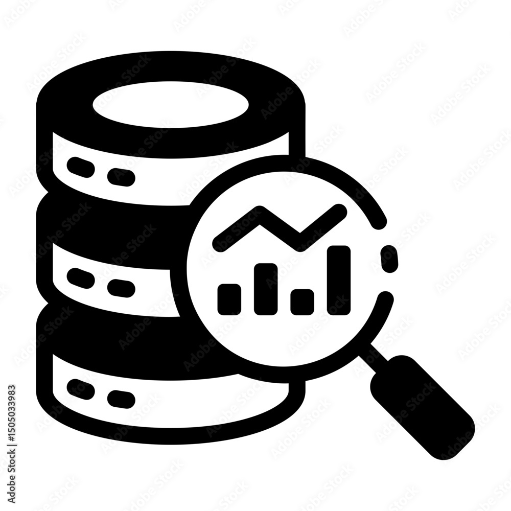 Wall mural an icon of server analysis designed in solid style