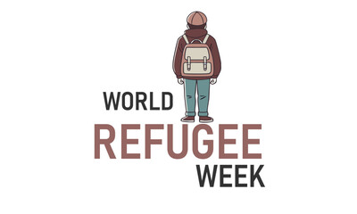 World Refugee week. Refugee concept illustration background.