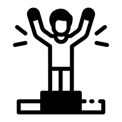 Glyph icon denoting business success achievement
