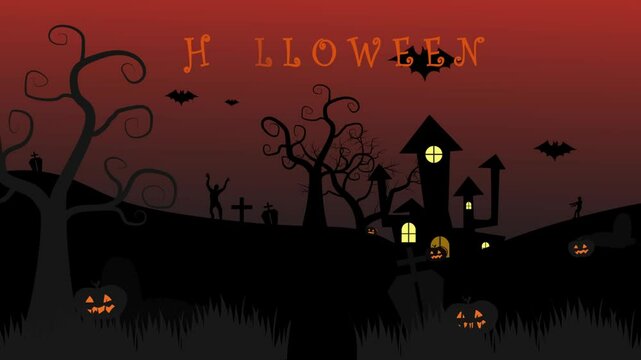Halloween animation template. Halloween vector animation.