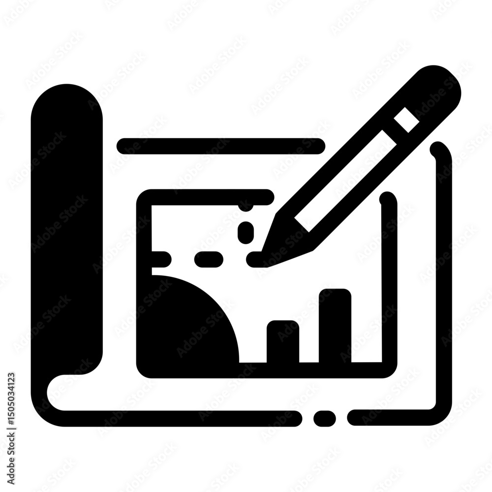 Canvas Prints solid style icon depicting blueprint design