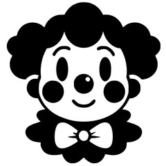 Funny clown portrait silhouette