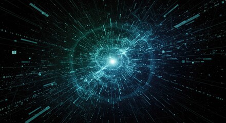 Abstract digital network explosion