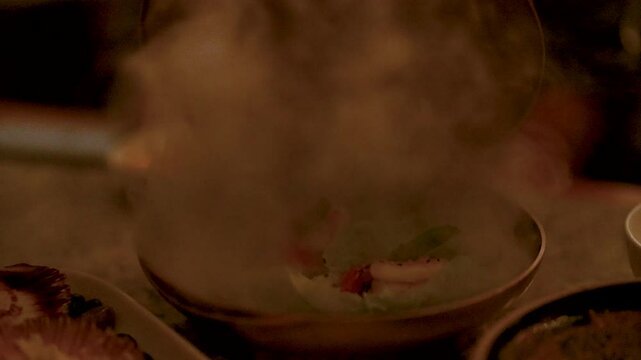 Opening a Steaming Pot of Miang Kham Shrimp