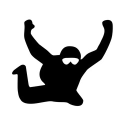 silhouette of a free skydiver