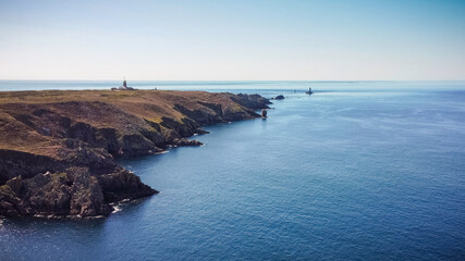 Vue aérienne de la Pointe du Raz, Finistère, Bretagne	
